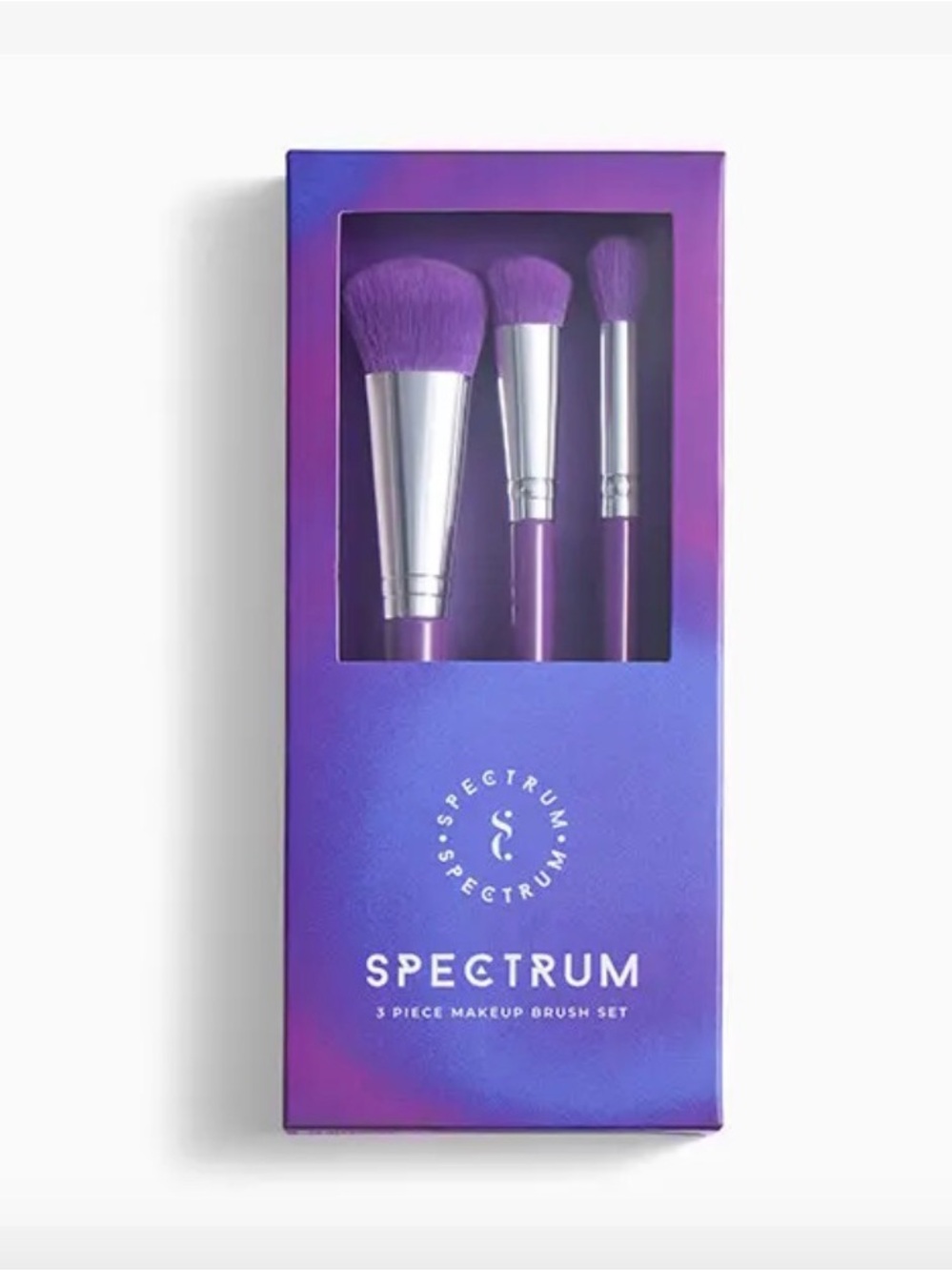 3-Piece Purple Makeup Brush Set